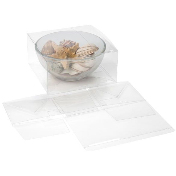 Clear Plastic Boxes, 6 x 6 x 3, For Food, Envelopes [PLB204]