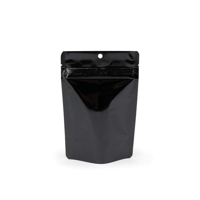 4 x 6 Metallized Stand Up Zipper Pouch - Matte Black [ZBGM2MB]