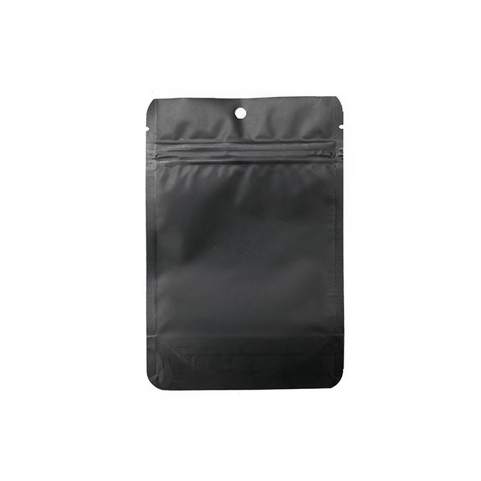 Matte Black Metallized Stand Up Zipper Pouch Bags 4 x 2 3/8 x 6 100 pack  ZBGM2MB