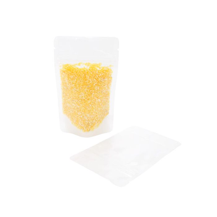 White Rice Paper Stand Up Pouch - Clear Front - [ZBGR1WC]