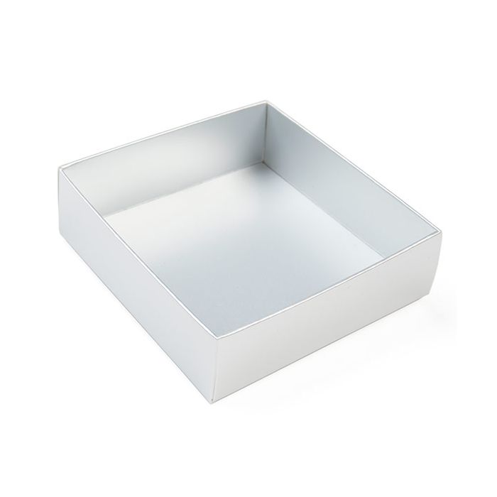 5 1/8 x 1 x 5 1/4 Shimmer Silver Paper Box Bottom